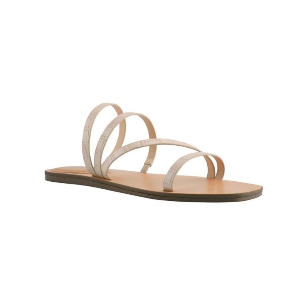 Marc Fisher Beige Croc-Embossed Bonina Sandals Women's Size 10 NIB